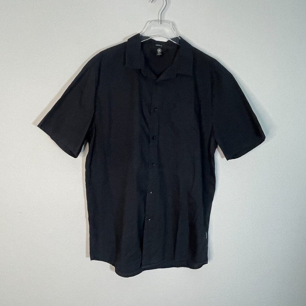 Volcom XL Mens Button Front Casual Shirt Black